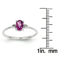 Prsten od netaknutog zlata s dijamantom od bijelog karatnog zlata i ružičastim turmalinom