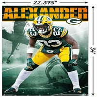 Zeleni zaljev Packers - Zidni plakat Jaira Aleksandra s gumbima, 22.375 34