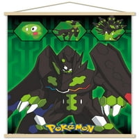 Zidni Poster Pokemon Zigard u rešetki s drvenim magnetskim okvirom, 22.375 34