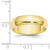 Polukružni zaručnički prsten od 10k žutog zlata, veličine 5. 1HR060