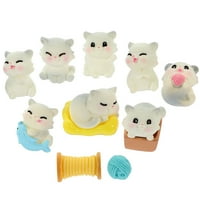 Set figurica mačke minijaturna životinja ukras za zabavu mačke minijaturna figurica životinje