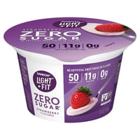 Dannon Light + Fit Zero šećer, jagoda bez jagoda bez jogurta, šalica mliječnih proizvoda, 5. oz