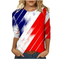 Ženske košulje u obliku slova A., 4. srpnja, Dan neovisnosti, ležerni vrhovi s printom američke zastave, široke bluze s kratkim rukavima