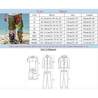 Muške Ležerne hlače s digitalnim 3-inčnim printom s remenom za vezanje, Traper Chinos muškog kroja