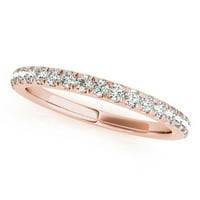 Prstenovi za žene s okruglim dijamantom od karata, zaručnički prsten od 4 zuba od 14k čvrstog ružičastog zlata