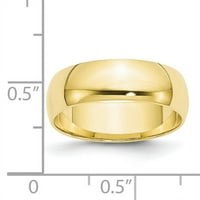 Zlato u karatu žuto zlato lagani polukružni prsten veličine 10,5