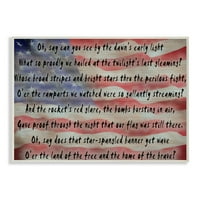 Stupell Industries American Flag Song Citat Word Design Wall Plake Art by Daniel Sproul