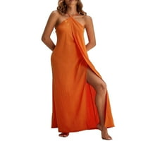 Ženske Ležerne jednobojne narančaste haljine S naramenicama Bez rukava