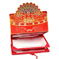 Crvena omotnica sklopivog dizajna s uzorkom crtića, razglednice tradicionalne kineske Nove godine, Sretan novac za dom