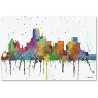 Zaštitni znak likovna umjetnost Dallas Texas Skyline mclr-1 Canvas Art by Marlene Watson