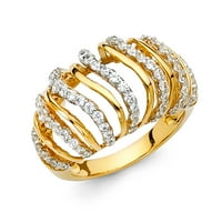 14k žuto zlato s kubičnim cirkonijem 9 modni prsten za obljetnicu veličine 9