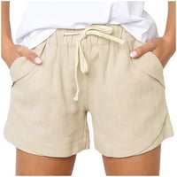 Široke sportske hlače Ženske minijaturne Plus veličine elastični pojas s vezicom džep u struku široke jednobojne kratke hlače hlače