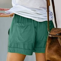 Ženske prevelike kratke hlače, Ženske udobne casual kratke hlače s elastičnim pojasom i džepom, široke kratke hlače, hlače