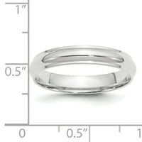 zaručnički prsten od bijelog zlata 14k polukružni s rubom veličina 9040