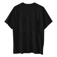 Ženska majica s printom ljubavi za Valentinovo s kratkim rukavima s ramena, Crna majica s kratkim rukavima