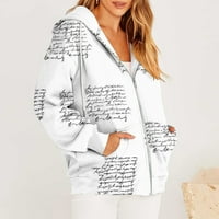 Ženske majice s patentnim zatvaračem, jakna s kaputom, Vintage prevelike majice s dugim rukavima, jakne od flisa s džepovima, jesenska