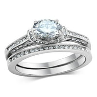 Njegov i njezin set zaručničkog prstena od kubnog cirkonija od nehrđajućeg čelika i zaručnički prsten u ženskoj veličini Muška Veličina
